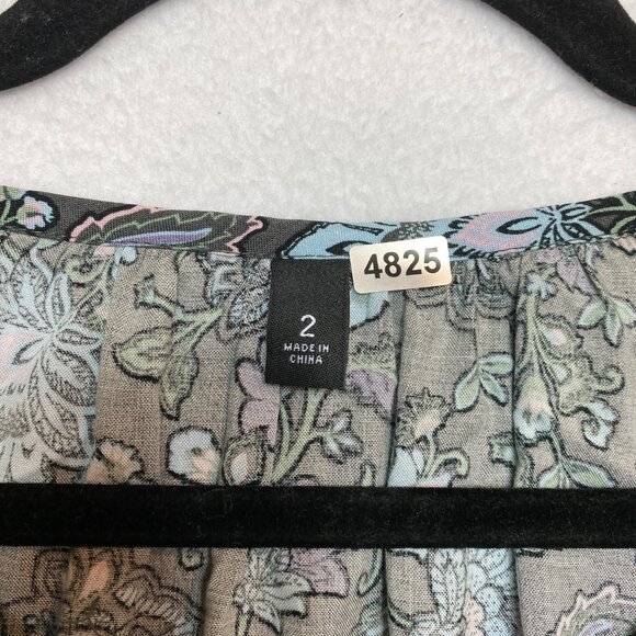 Torrid Challis Dress Women's 2X Gray Tea Length Front Tiered A-Line $79 NWOT - Picture 3 of 8